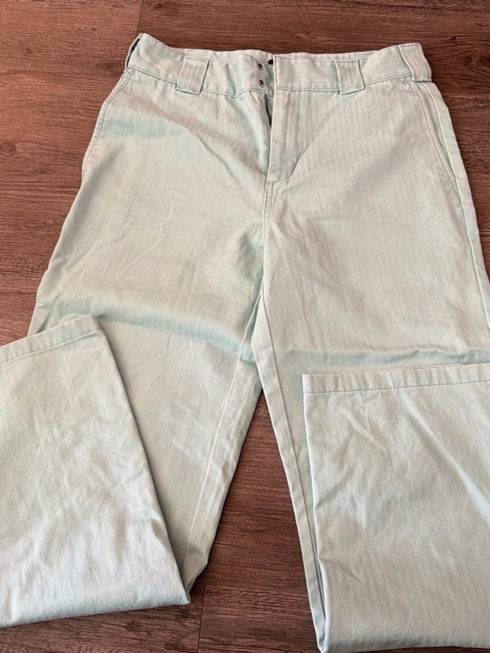 OBEY Women’s Organic Cotton Chino Pants Size 26 Mint Green Straight Leg Casual - Picture 4 of 5